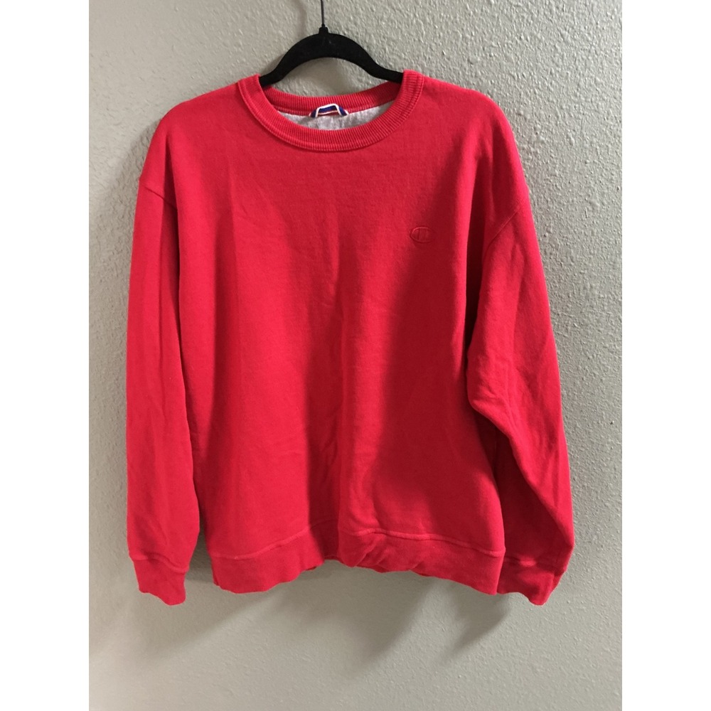 Champion Sweatshirt Mens Large Red Sporty Pullover Crewneck